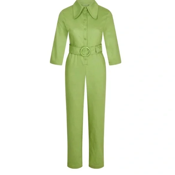 NWT House of Sunny Golden Years green coverall jumpsuit boiler suit - Picture 2 of 9